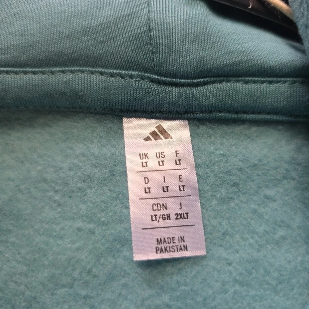Adidas Hoodie Mens LT Large Tall Powder Blue Retro MSRP $55
